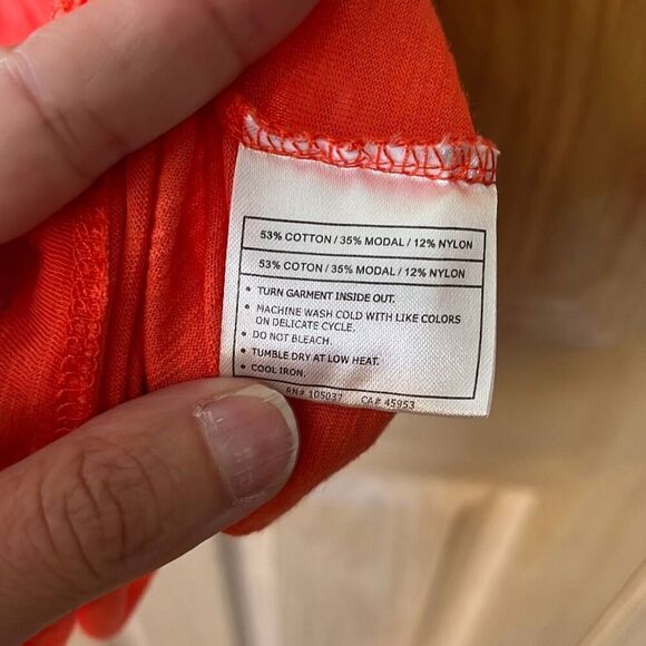 Ariat Orange Cold Shoulder Short Sleeve Top XL - Picture 6 of 6